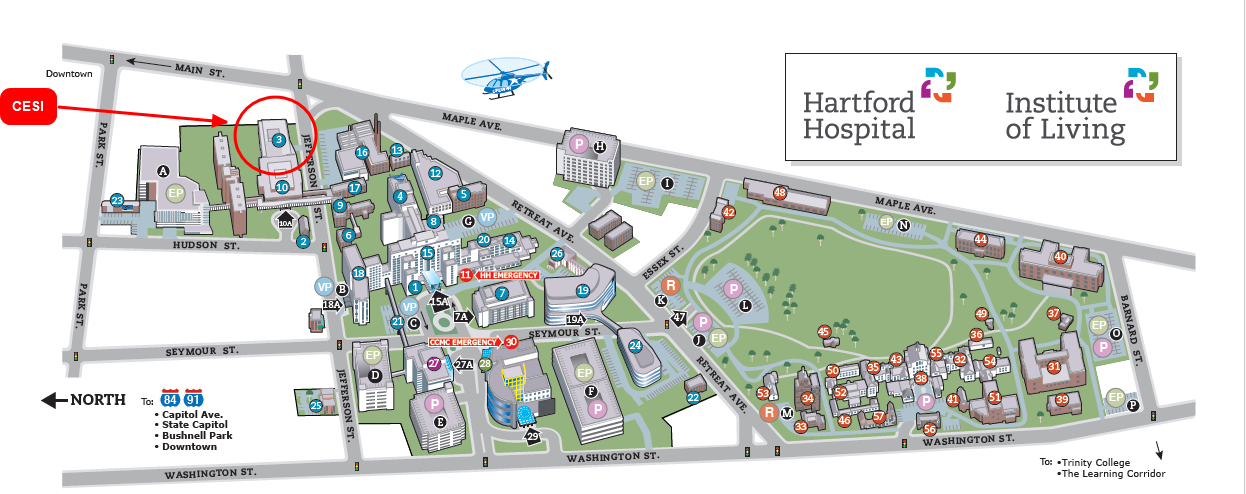 Hartford Hospital campus map